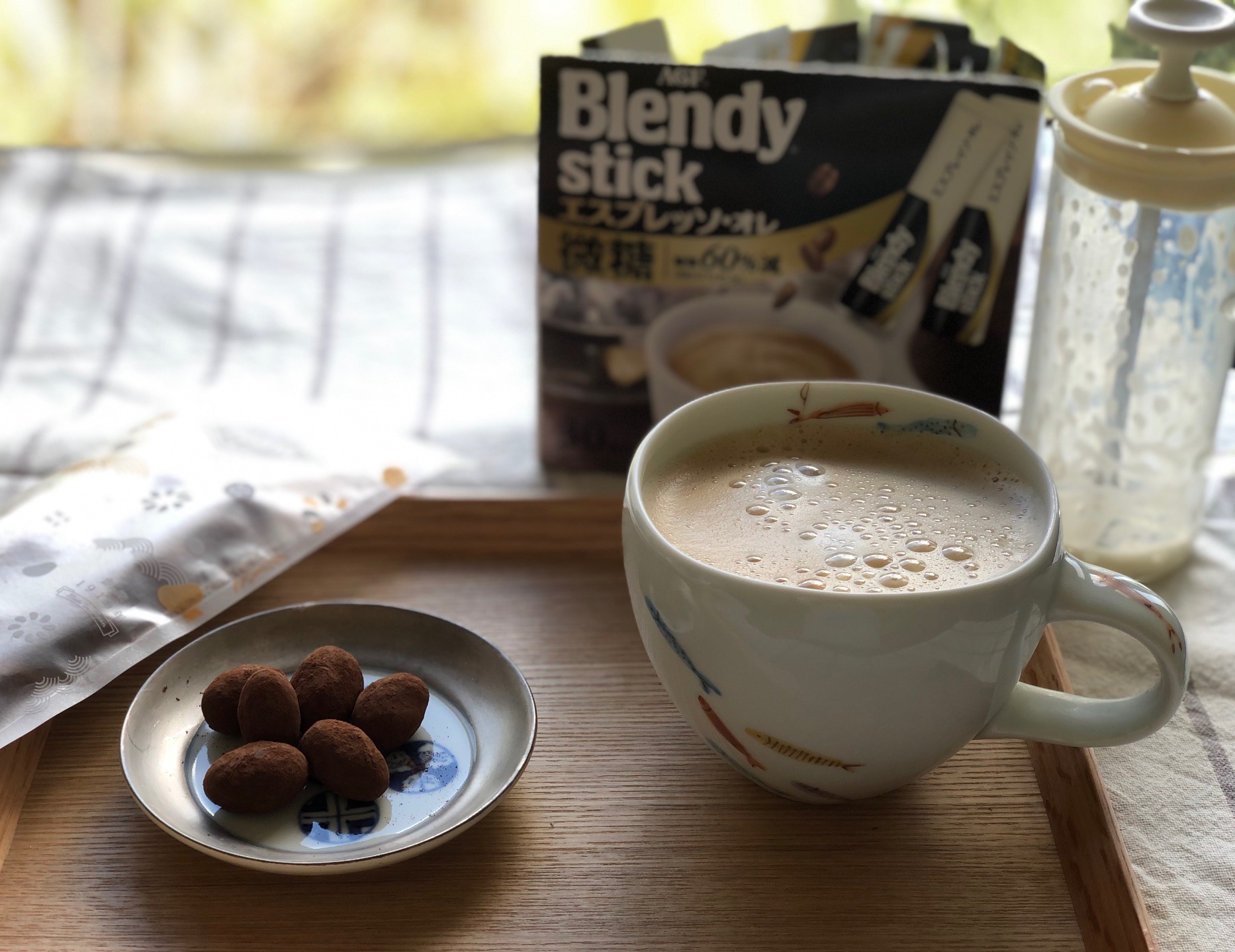 Blendy stick エスプレッソ・オレに豆乳を入れてソイラテと和三盆あーもんどココア