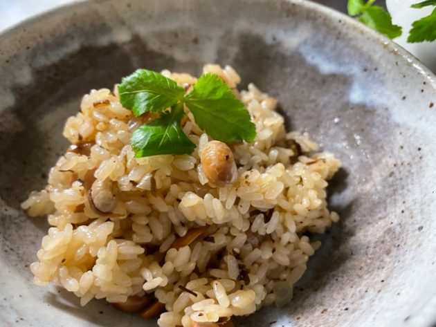 節分福豆の大豆で豆ごはん